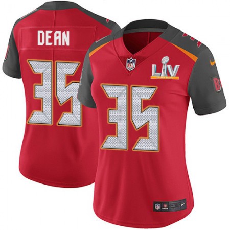 Nike Buccaneers #35 Jamel Dean Red Team Color Women's Super Bowl LV Bound Stitched NFL Vapor Untouchable Limited Jersey