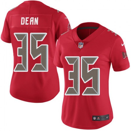 Nike Buccaneers #35 Jamel Dean Red Women's Stitched NFL Limited Rush Jersey