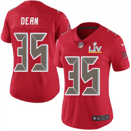 Nike Buccaneers #35 Jamel Dean Red Women's Super Bowl LV Bound Stitched NFL Limited Rush Jersey