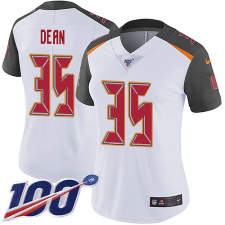 Nike Buccaneers #35 Jamel Dean White Women's Stitched NFL 100th Season Vapor Untouchable Limited Jersey