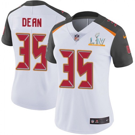 Nike Buccaneers #35 Jamel Dean White Women's Super Bowl LV Bound Stitched NFL Vapor Untouchable Limited Jersey