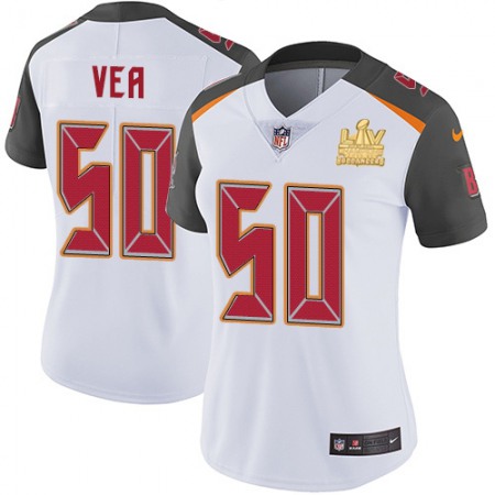 Nike Buccaneers #50 Vita Vea White Women's Super Bowl LV Champions Patch Stitched NFL Vapor Untouchable Limited Jersey