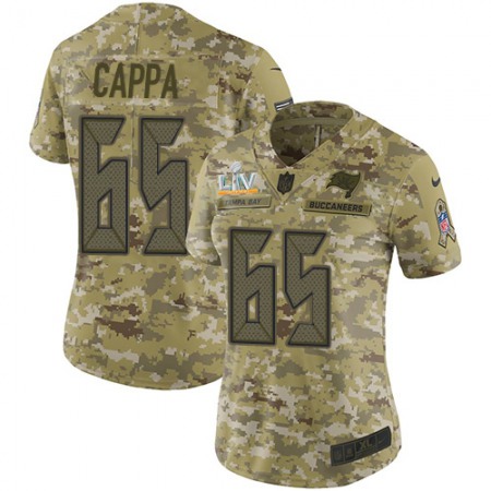 Nike Buccaneers #65 Alex Cappa Camo Women's Super Bowl LV Bound Stitched NFL Limited 2018 Salute To Service Jersey