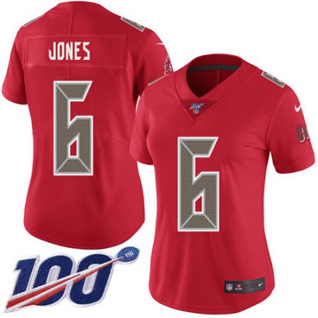 Nike Buccaneers #6 Julio Jones Red Women's Stitched NFL Limited Rush 100th Season Jersey