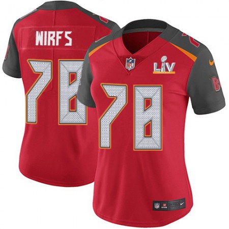 Nike Buccaneers #78 Tristan Wirfs Red Team Color Women's Super Bowl LV Bound Stitched NFL Vapor Untouchable Limited Jersey