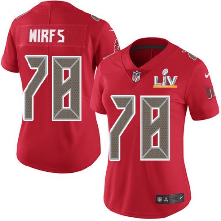 Nike Buccaneers #78 Tristan Wirfs Red Women's Super Bowl LV Bound Stitched NFL Limited Rush Jersey