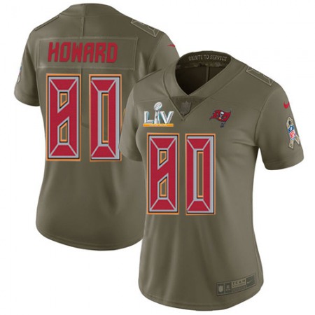 Nike Buccaneers #80 O. J. Howard Olive Women's Super Bowl LV Bound Stitched NFL Limited 2017 Salute To Service Jersey