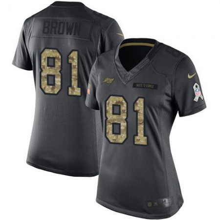 Nike Buccaneers #81 Antonio Brown Black Women's Stitched NFL Limited 2016 Salute to Service Jersey