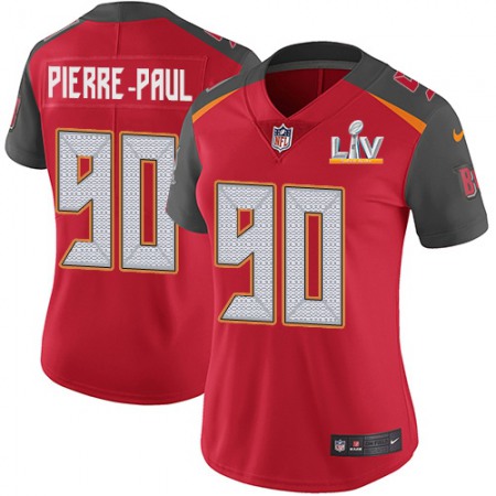 Nike Buccaneers #90 Jason Pierre-Paul Red Team Color Women's Super Bowl LV Bound Stitched NFL Vapor Untouchable Limited Jersey