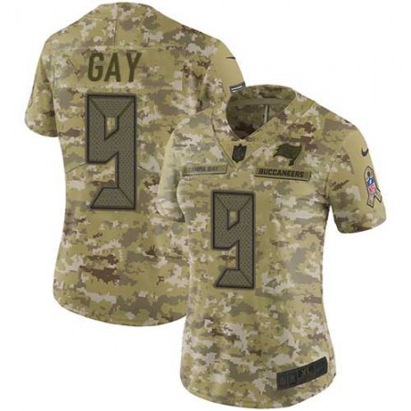 Nike Buccaneers #9 Matt Gay Camo Women's Stitched NFL Limited 2018 Salute To Service Jersey