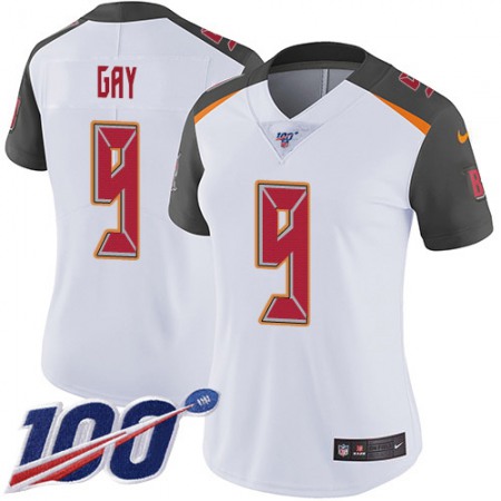 Nike Buccaneers #9 Matt Gay White Women's Stitched NFL 100th Season Vapor Untouchable Limited Jersey