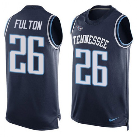 Nike Titans #26 Kristian Fulton Navy Blue Team Color Men's Stitched NFL Limited Tank Top Jersey