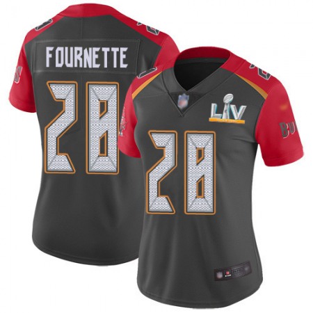 Tampa Bay Buccaneers #28 Leonard Fournette Gray Women's Super Bowl LV Bound Stitched NFL Limited Inverted Legend Jersey