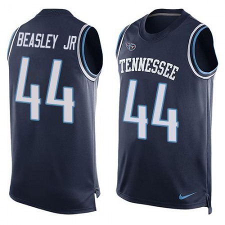 Nike Titans #44 Vic Beasley Jr Navy Blue Team Color Men's Stitched NFL Limited Tank Top Jersey