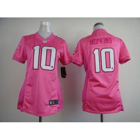 Nike Texans #10 DeAndre Hopkins Pink Women's Be Luv'd Stitched NFL New Elite Jersey