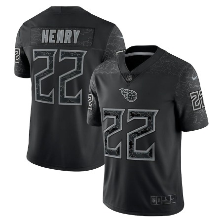 Tennessee Titans #22 Derrick Henry Black Men's Nike NFL Black Reflective Limited Jersey