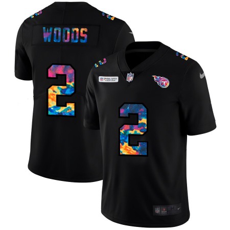 Tennessee Titans #2 Robert Woods Men's Nike Multi-Color Black 2020 NFL Crucial Catch Vapor Untouchable Limited Jersey