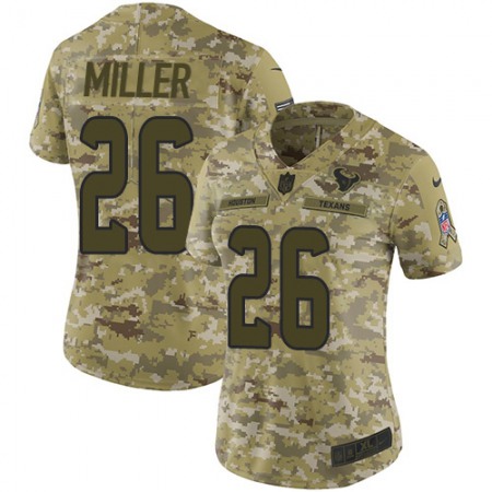 Nike Texans #26 Lamar Miller Camo Women's Stitched NFL Limited 2018 Salute to Service Jersey