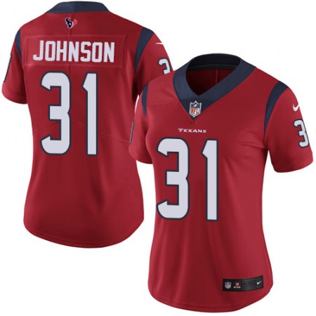 Nike Texans #31 David Johnson Red Alternate Women's Stitched NFL Vapor Untouchable Limited Jersey