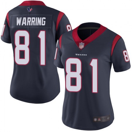 Nike Texans #81 Kahale Warring Navy Blue Team Color Women's Stitched NFL Vapor Untouchable Limited Jersey