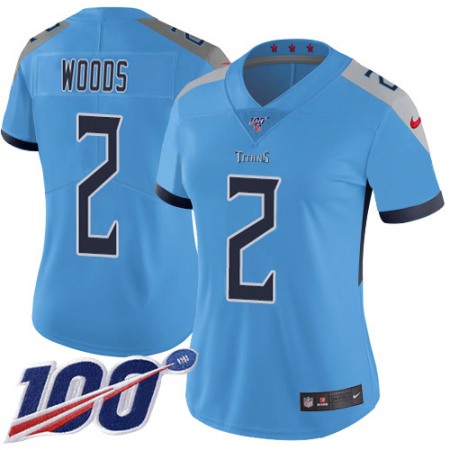 Nike Titans #2 Robert Woods Light Blue Alternate Women's Stitched NFL 100th Season Vapor Limited Jersey