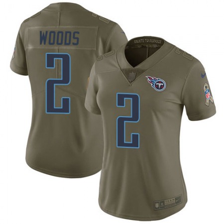 Nike Titans #2 Robert Woods Olive Women's Stitched NFL Limited 2017 Salute to Service Jersey