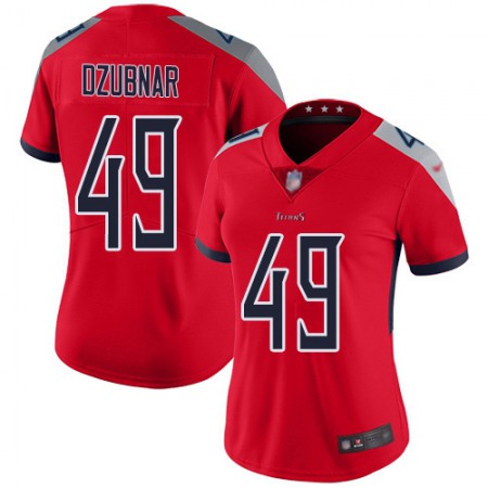 Nike Titans #49 Nick Dzubnar Red Women's Stitched NFL Limited Inverted Legend Jersey