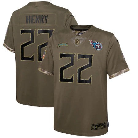 Tennessee Titans #22 Derrick Henry Nike Youth 2022 Salute To Service Limited Jersey - Olive