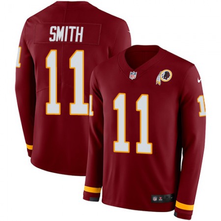 Nike Commanders #11 Alex Smith Burgundy Red Team Color Men's Stitched NFL Limited Therma Long Sleeve Jersey