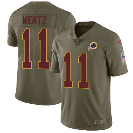 Nike Commanders #11 Carson Wentz Olive Men's Stitched NFL Limited 2017 Salute To Service Jersey