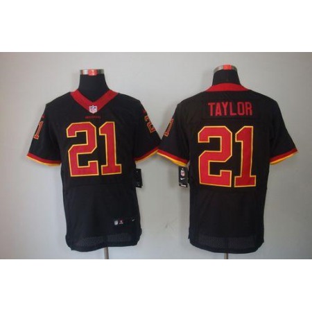 Nike Commanders #21 Sean Taylor Black Men's Stitched NFL Elite Jersey