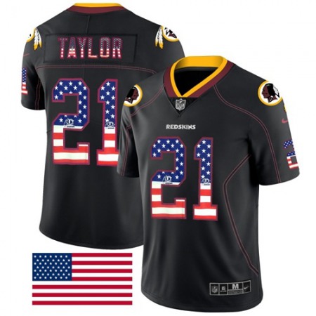 Nike Commanders #21 Sean Taylor Black Men's Stitched NFL Limited Rush USA Flag Jersey