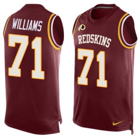 Nike Commanders #71 Trent Williams Burgundy Red Team Color Men's Stitched NFL Limited Tank Top Jersey