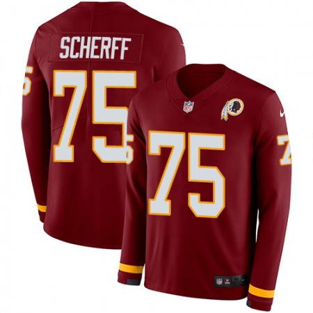 Nike Commanders #75 Brandon Scherff Burgundy Red Team Color Men's Stitched NFL Limited Therma Long Sleeve Jersey