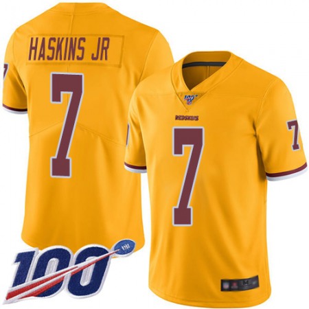 Nike Commanders #7 Dwayne Haskins Jr Gold Men's Stitched NFL Limited Rush 100th Season Jersey