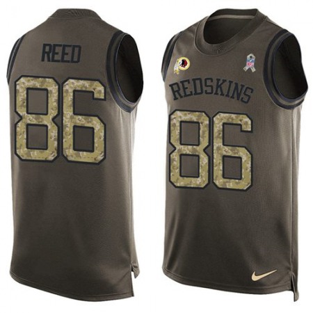 Nike Commanders #86 Jordan Reed Green Men's Stitched NFL Limited Salute To Service Tank Top Jersey