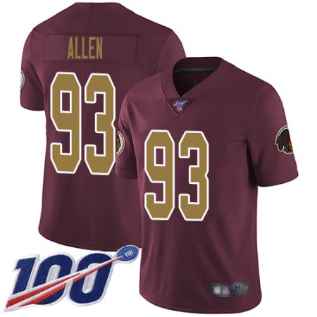 Nike Commanders #93 Jonathan Allen Burgundy Red Alternate Men's Stitched NFL 100th Season Vapor Limited Jersey