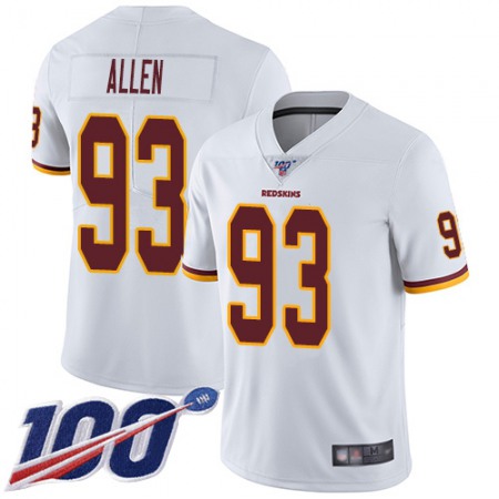 Nike Commanders #93 Jonathan Allen White Men's Stitched NFL 100th Season Vapor Limited Jersey