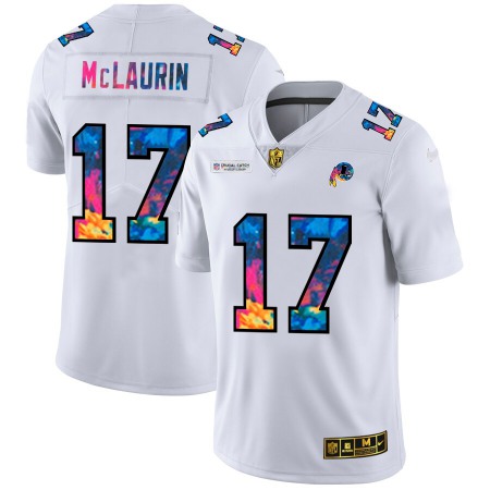 Washington Commanders #17 Terry McLaurin Men's White Nike Multi-Color 2020 NFL Crucial Catch Limited NFL Jersey