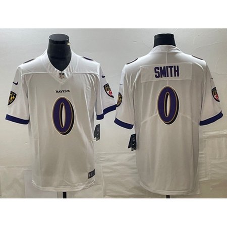 Men's Baltimore Ravens #0 Roquan Smith White Vapor Untouchable Limited Football Jersey