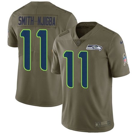 Nike Seahawks #11 Jaxon Smith-Njigba Olive Youth Stitched NFL Limited 2017 Salute To Service Jersey