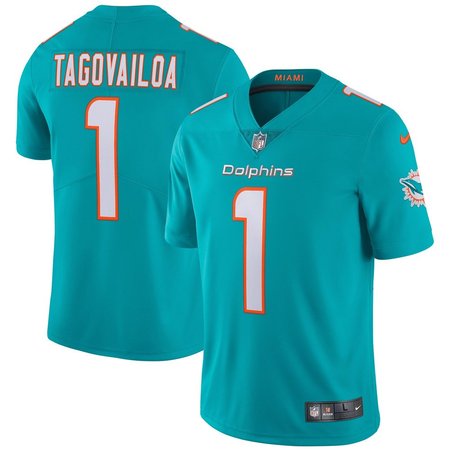 Nike Dolphins #1 Tua Tagovailoa Aqua Green Team Color Men's Stitched NFL Vapor Untouchable Limited Jersey