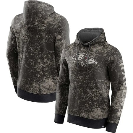 Baltimore Ravens Men's Black/Gray Blackout Tonal Pullover Hoodie