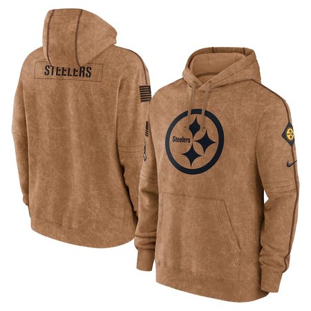 Pittsburgh Steelers Nike Men's Brown 2023 Salute To Service Club Pullover Hoodie