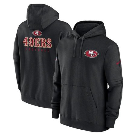 San Francisco 49ers Nike Sideline Club Fleece Pullover Men's 2023 NFL Black Hoodie