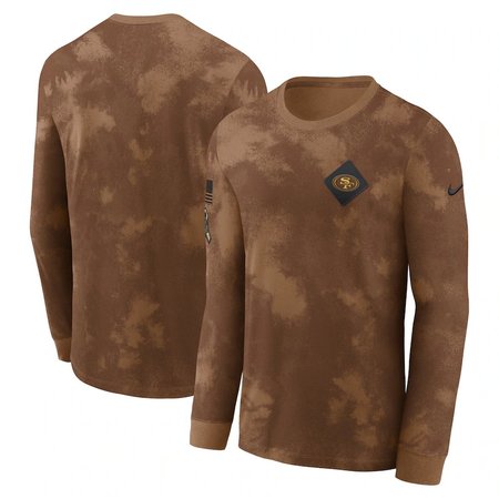 San Francisco 49ers Salute to Service Men's Brown Nike NFL Long-Sleeve T-Shirt