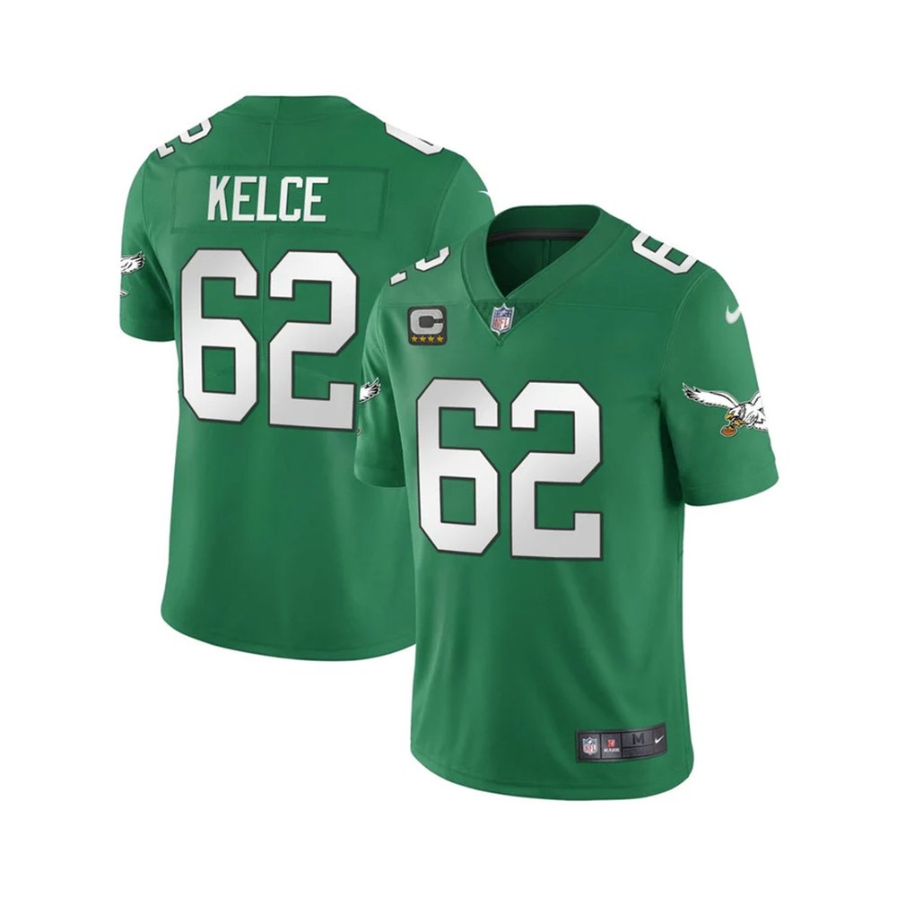 Men's Philadelphia Eagles Jason Kelce #62 Nike Kelly Green Alternate ...